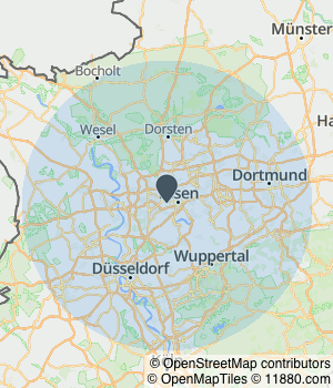 Kartendarstellung des Servicegebiets von Autohaus Burmann GmbH