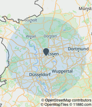 Kartendarstellung des Servicegebiets von Gigant Immobilienservice