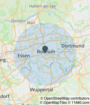 Kartendarstellung des Servicegebiets von Steuerberatung Michael Kästner