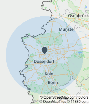 Kartendarstellung des Servicegebiets von fmut IT-Service