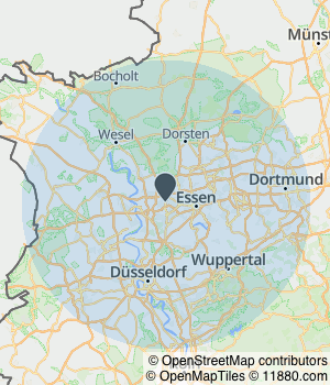 Kartendarstellung des Servicegebiets von LDJ Service