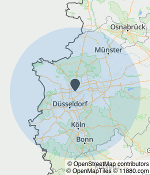 Kartendarstellung des Servicegebiets von Vision SECURITY