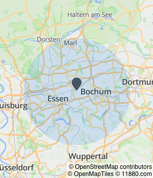 Kartendarstellung des Servicegebiets von Gend Wand und Bodenbeläge