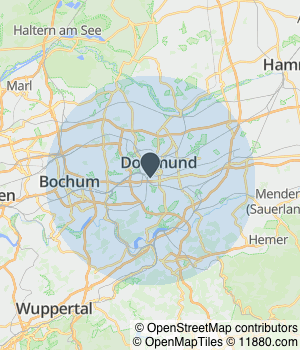 Kartendarstellung des Servicegebiets von AUREVIO Immobilien