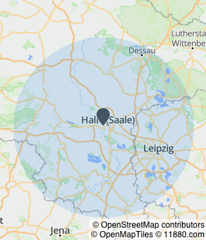 Kartendarstellung des Servicegebiets von JOJE Hausservice rund um´s Haus