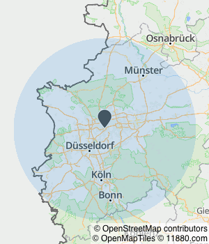 Kartendarstellung des Servicegebiets von Schneider Chauffeurservice