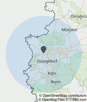 Kartendarstellung des Servicegebiets von Wüstenrot Bausparkasse in Moers: Brendon Hasimi