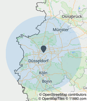 Kartendarstellung des Servicegebiets von WinRei24
