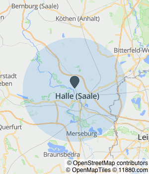 Kartendarstellung des Servicegebiets von Saale Apotheke