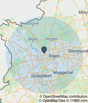Kartendarstellung des Servicegebiets von Tischlerei Jungelen