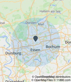 Kartendarstellung des Servicegebiets von Miller Bau GmbH