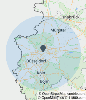 Kartendarstellung des Servicegebiets von Trauma Tattoo