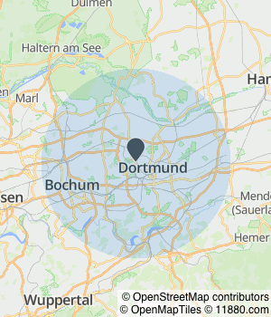 Kartendarstellung des Servicegebiets von Baumaach