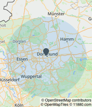Kartendarstellung des Servicegebiets von Flex Home Service
