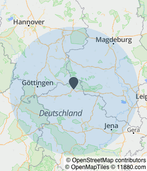 Kartendarstellung des Servicegebiets von Adam Immobilien e.K.