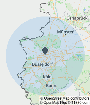 Kartendarstellung des Servicegebiets von HSM Cleaning Service