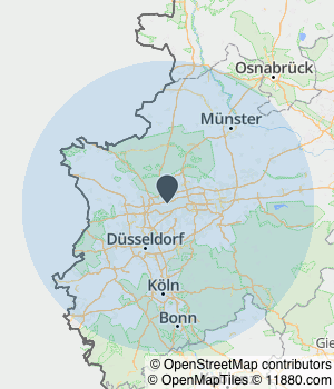 Kartendarstellung des Servicegebiets von easywarm GmbH