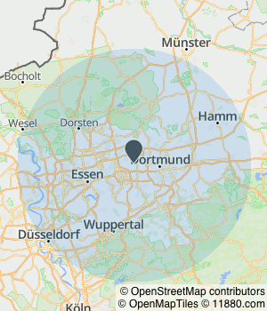 Kartendarstellung des Servicegebiets von MCR Bochum