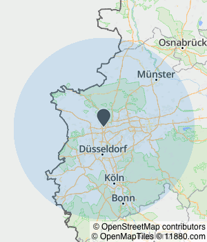 Kartendarstellung des Servicegebiets von Umzüge & Transport NRW