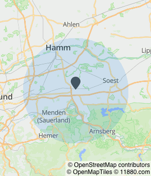 Kartendarstellung des Servicegebiets von dn-arts
