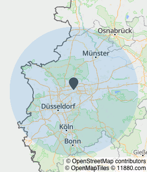 Kartendarstellung des Servicegebiets von Poyraz Bau