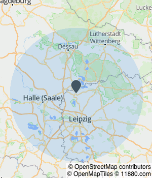 Kartendarstellung des Servicegebiets von Wuttke-Umzüge Europaweit