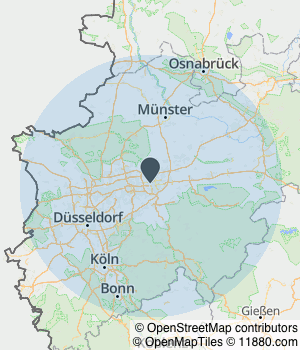 Kartendarstellung des Servicegebiets von AutoLogra UG