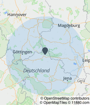 Kartendarstellung des Servicegebiets von Mb Construction