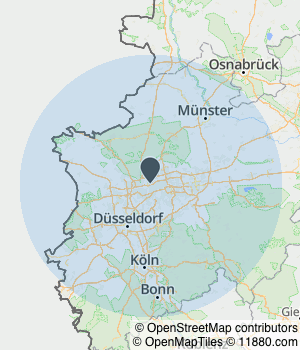 Kartendarstellung des Servicegebiets von MH-Hausmeisterservice