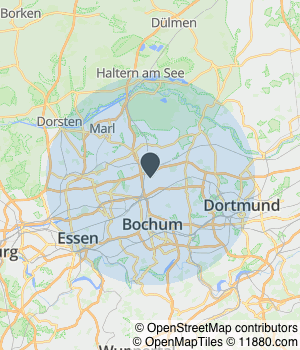 Kartendarstellung des Servicegebiets von Kanzlei Bastkowski & Donnepp