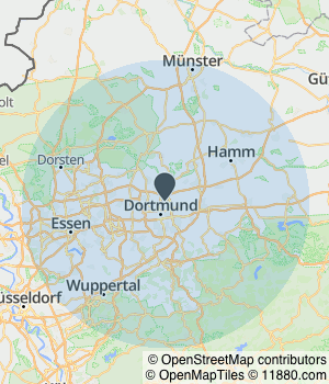 Kartendarstellung des Servicegebiets von Balje Bau UG