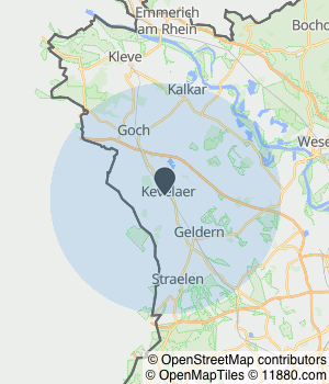 Kartendarstellung des Servicegebiets von Hausverwaltung und Immobilien Leute