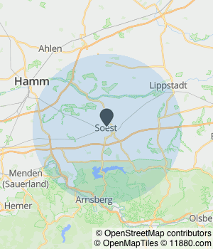 Kartendarstellung des Servicegebiets von Jona Solar