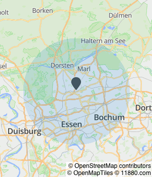 Kartendarstellung des Servicegebiets von Basdorf Karosserie und Lack