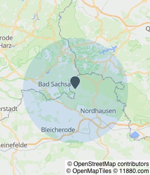 Kartendarstellung des Servicegebiets von Reinigungsservice Hersener