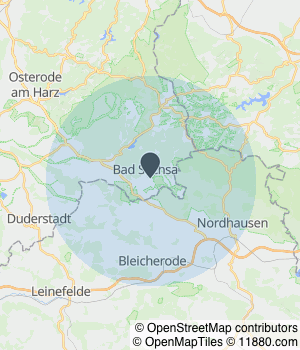 Kartendarstellung des Servicegebiets von Servietten Wimmel e.K.