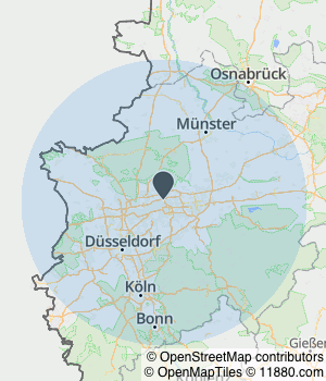 Kartendarstellung des Servicegebiets von Viktors Umzug und Transport Service