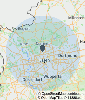 Servicegebiet von Malermeisterbetrieb Wanderer Kartendarstellung des Servicegebiets von Malermeisterbetrieb Wanderer