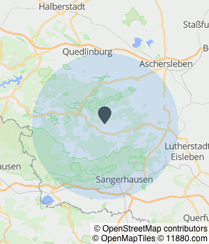 Kartendarstellung des Servicegebiets von Glasatelier Schneider