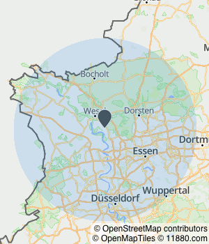 Kartendarstellung des Servicegebiets von Stuckgeschäft Jürgen Neumann UG