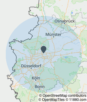 Kartendarstellung des Servicegebiets von Boss Winterdienst