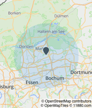 Kartendarstellung des Servicegebiets von D. Schäpertöns