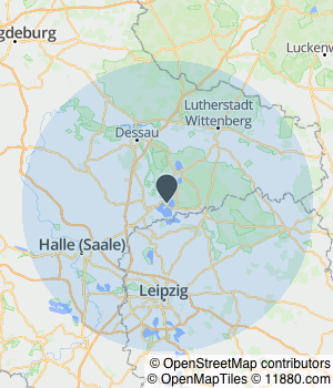 Kartendarstellung des Servicegebiets von BESA GmbH