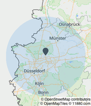 Kartendarstellung des Servicegebiets von Sandra Lumma & Tanja Domske GbR Buchhaltungsservice