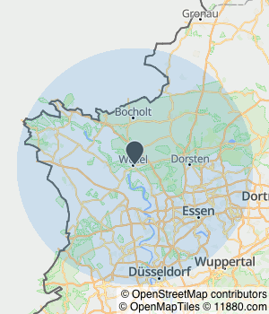 Kartendarstellung des Servicegebiets von Senkovs Allroundservice