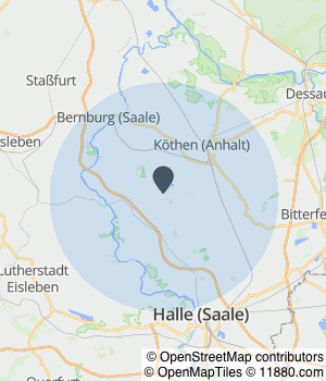 Kartendarstellung des Servicegebiets von Service Rund ums Haus Roman Scharfen