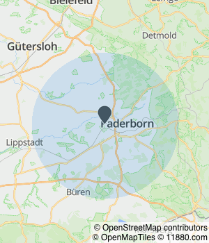 Kartendarstellung des Servicegebiets von HGP Meier
