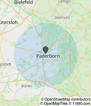 Kartendarstellung des Servicegebiets von SBN-Dienstleistungsteam