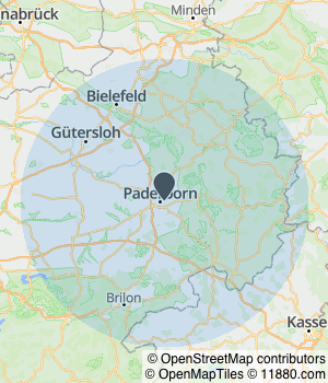 Kartendarstellung des Servicegebiets von Eikel & Partner GbR