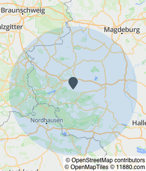 Kartendarstellung des Servicegebiets von Montageservice Mielitz